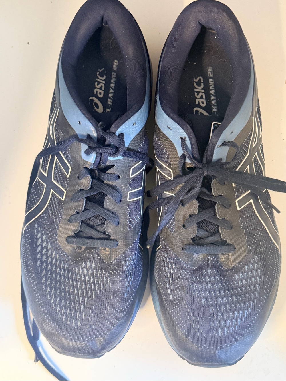 Asics Navy and Light Blue Men’s Athletic Running Shoes